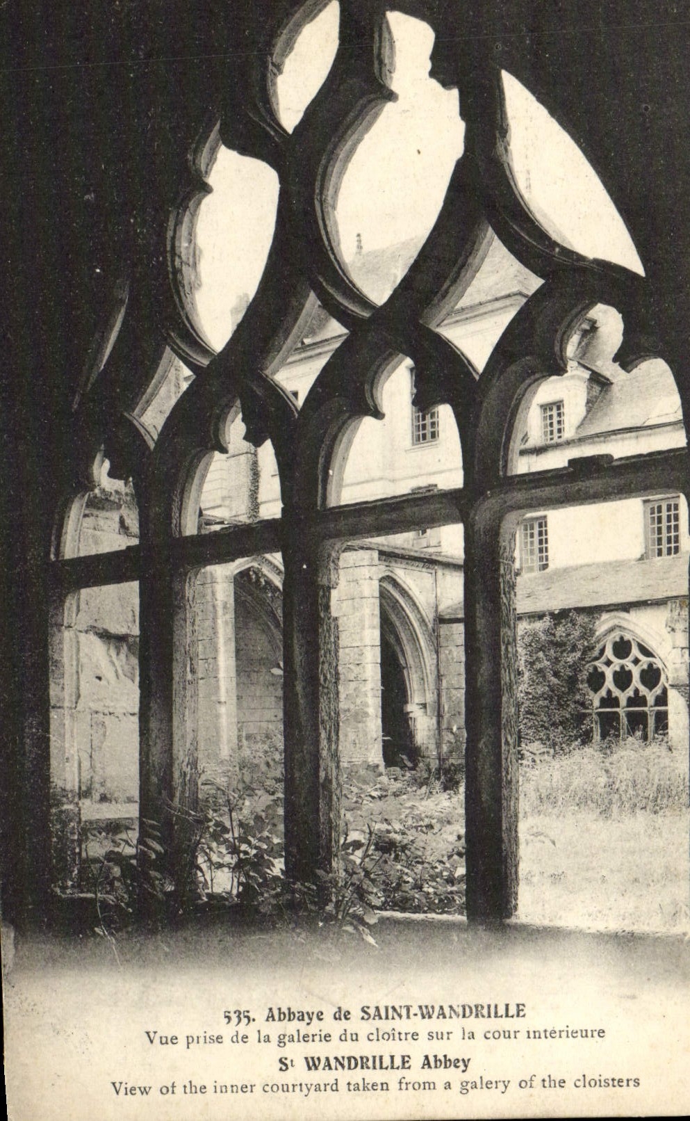VINTAGE POSTCARD Abbey Of Wandrille Saint Seen from Of the Gallery of the cloister on the interior court