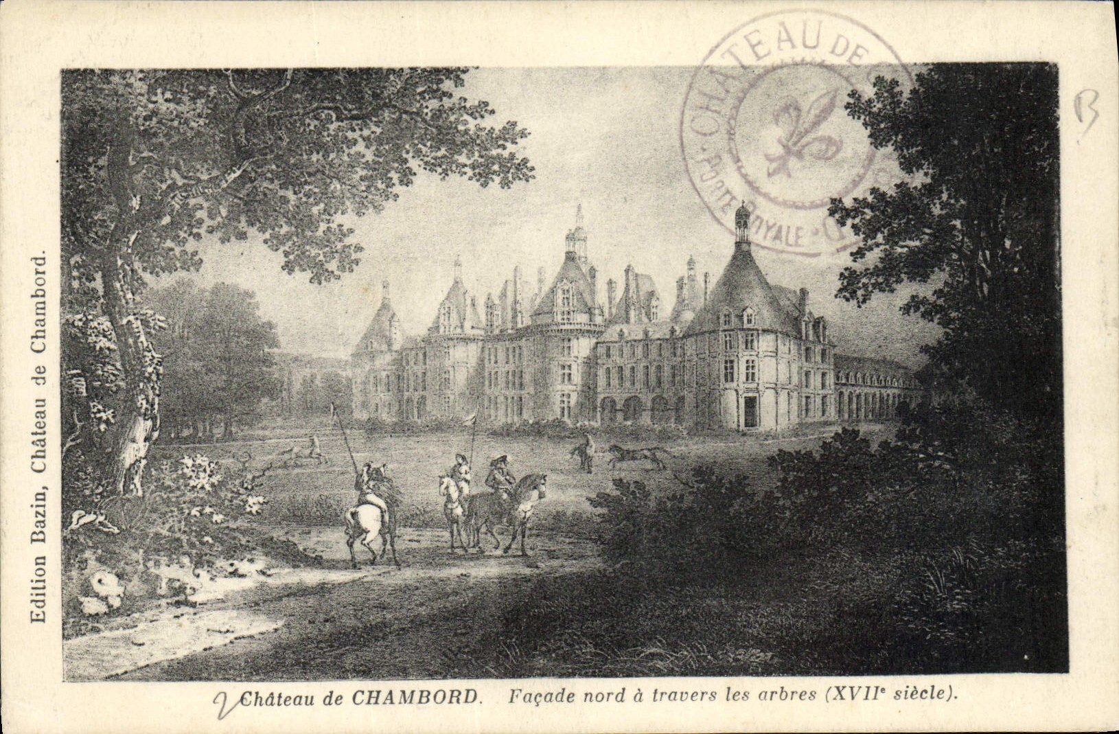 CPA Chateau de Chambord Facade nord a Travers les Arbres