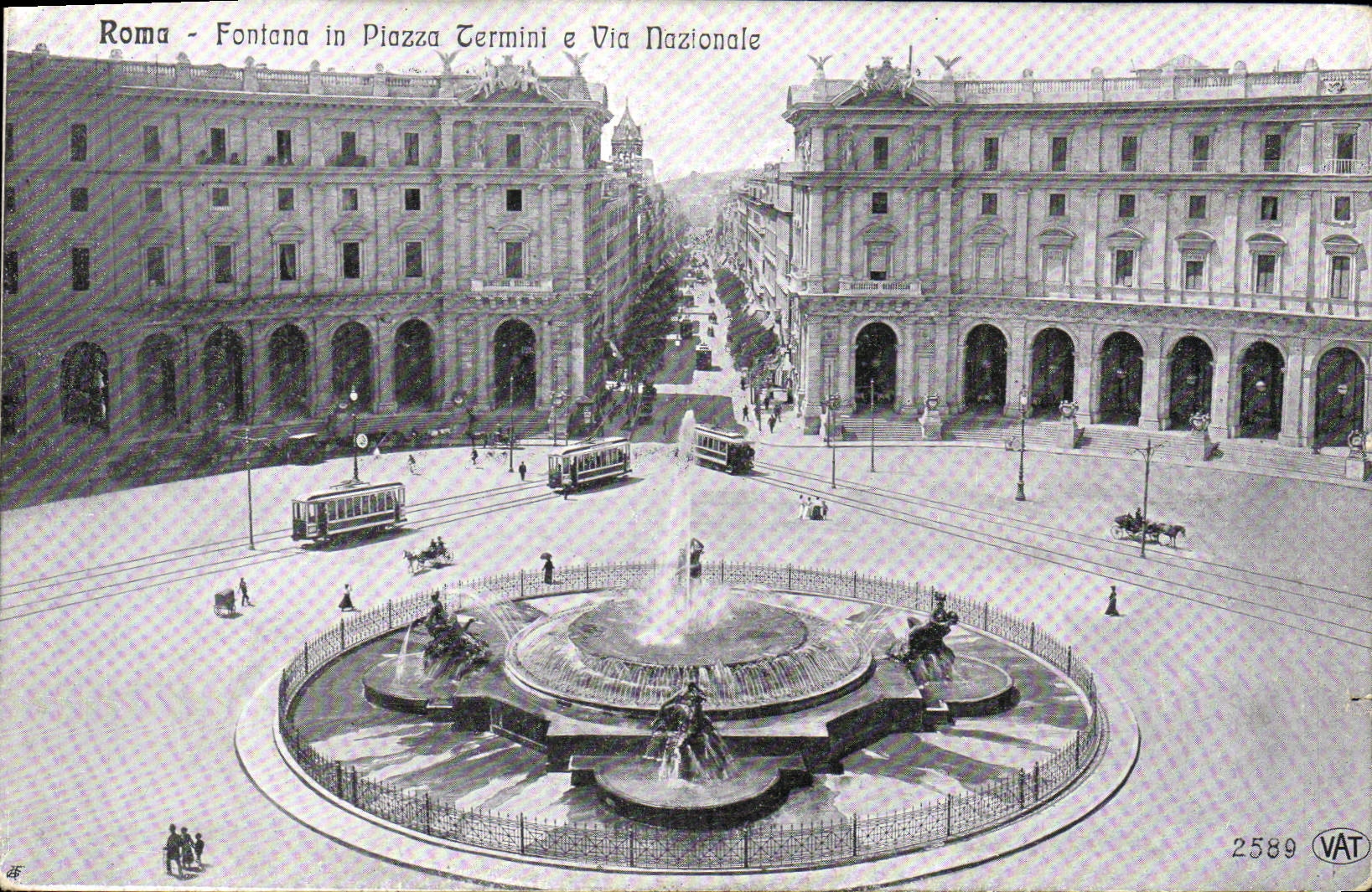 CPA Roma Fontana in Piazza Termini Via Nazionale