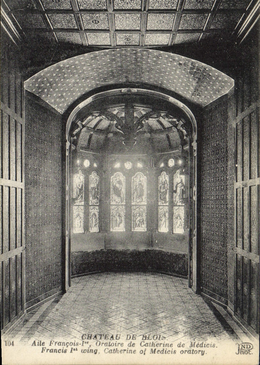 POSTAL Blois de la VENDIMIA oratorio de Louis François del ala del castillo el 1r de Catherine de Medicis