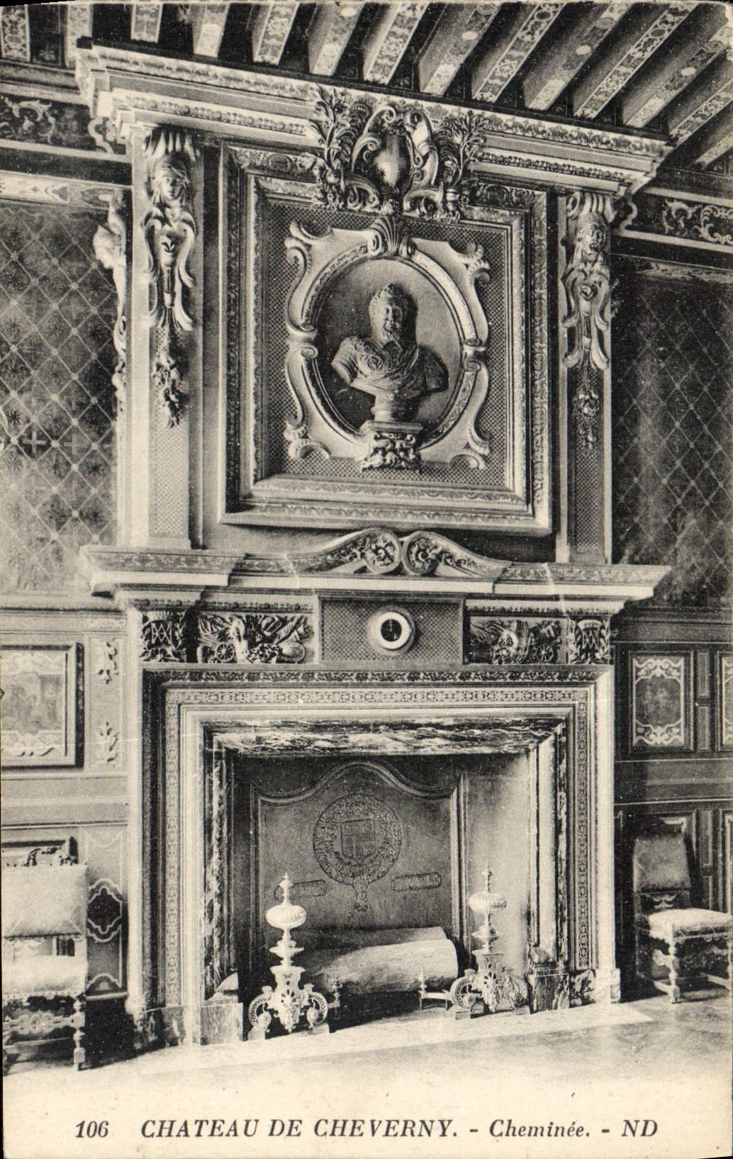 CPA Chateau De Cheverny Cheminee
