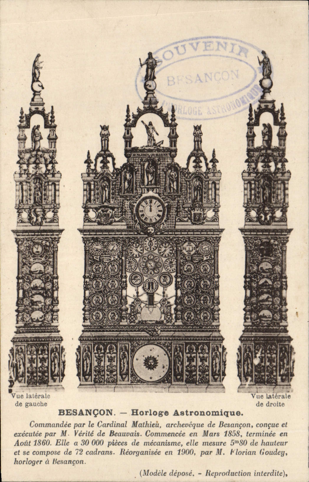 CPA Besancon Horloge Astronomique