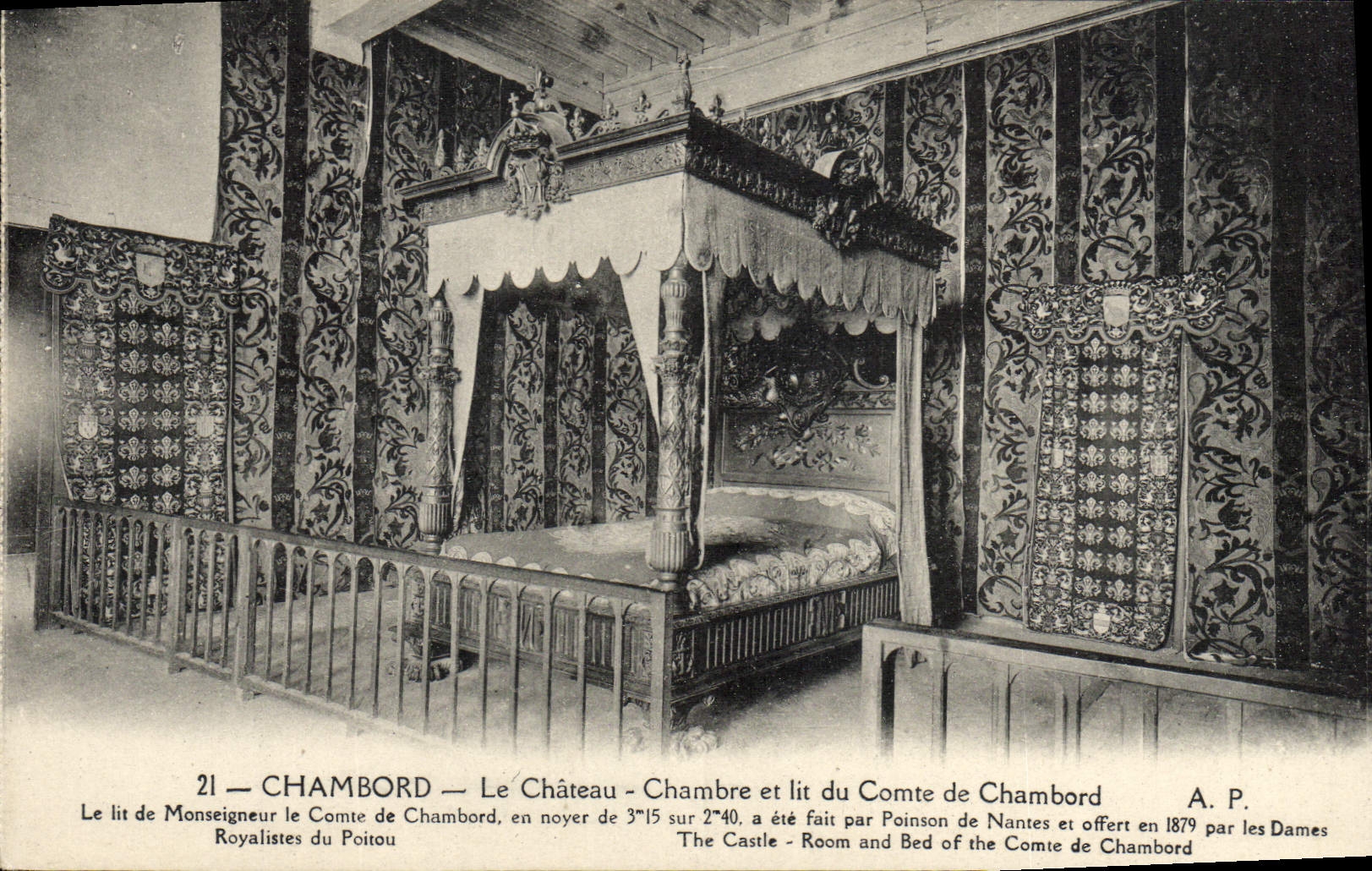 CPA Chambord Le Chateau Chambre et lit du Comte De Chambord