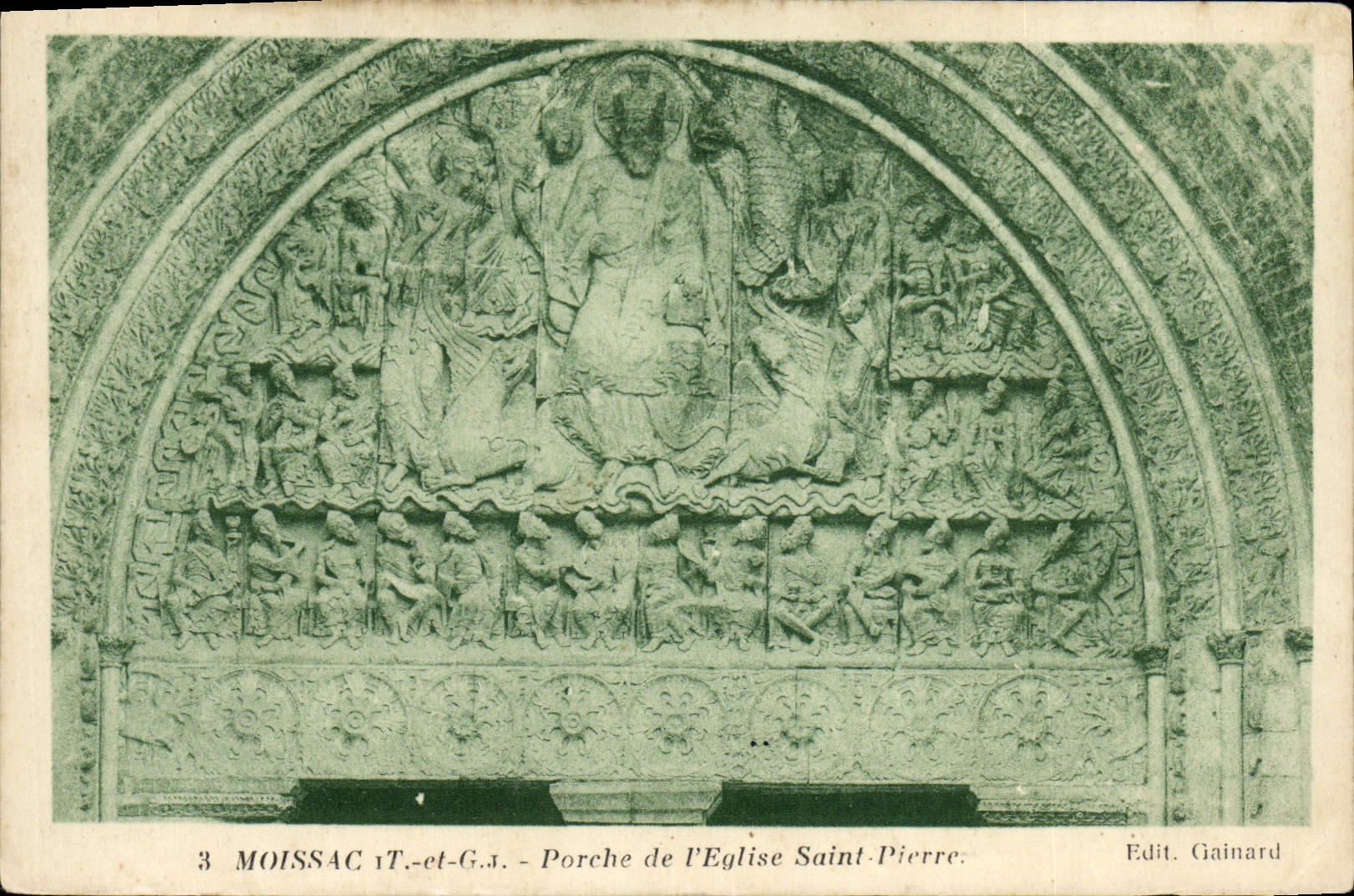 VINTAGE POSTCARD Moissac Porch of the Church Saint Pierre