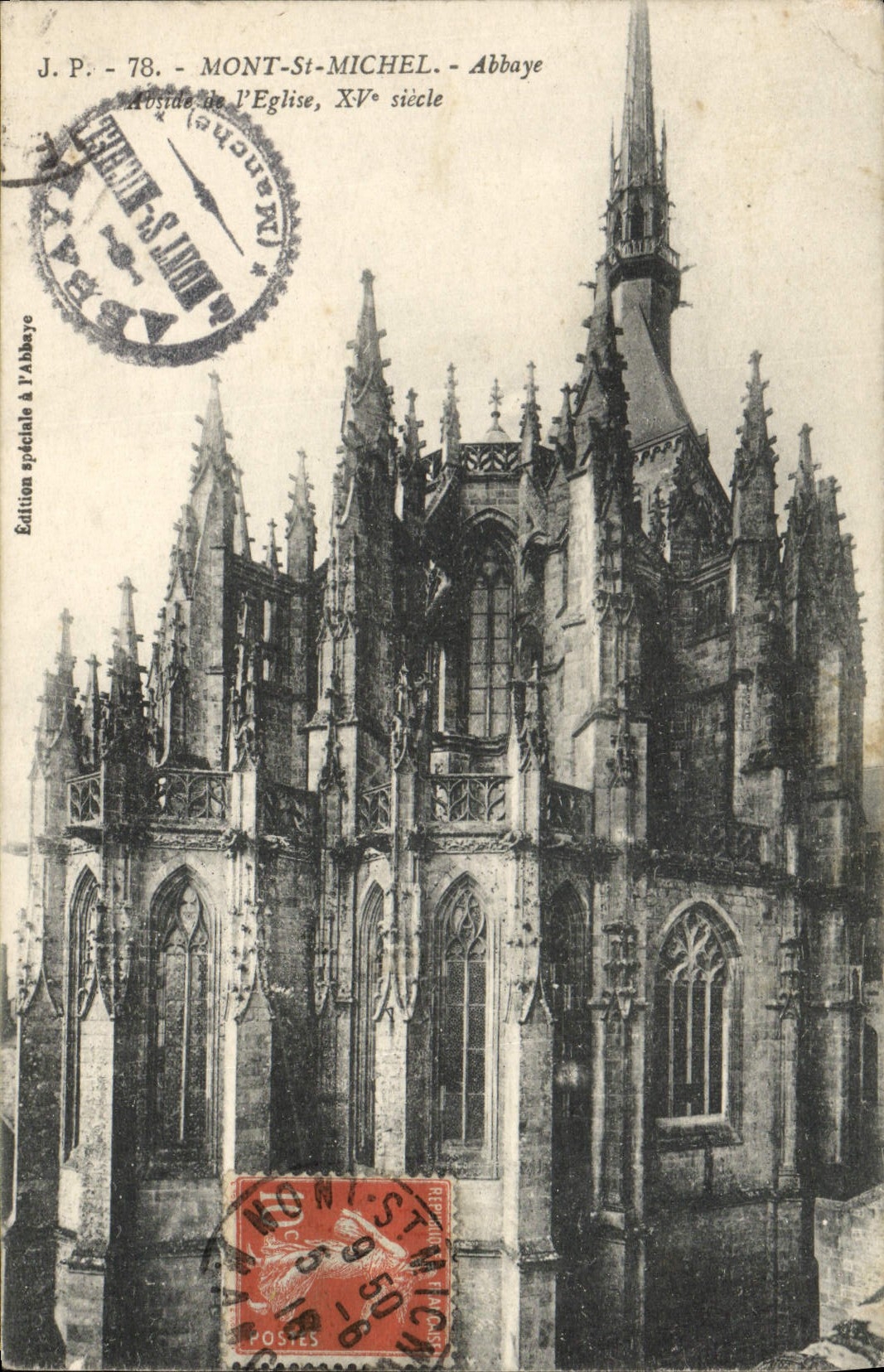 VINTAGE POSTCARD Mount St Michel Abbey