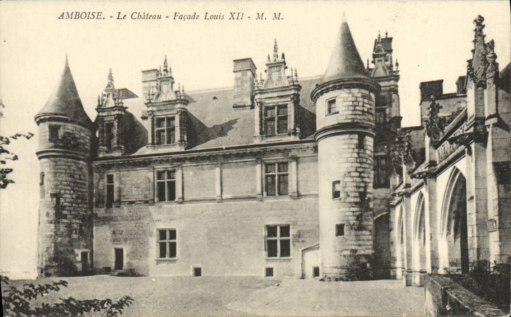 POSTAL Amboise de la VENDIMIA el ataque frontal Louis XII del castillo