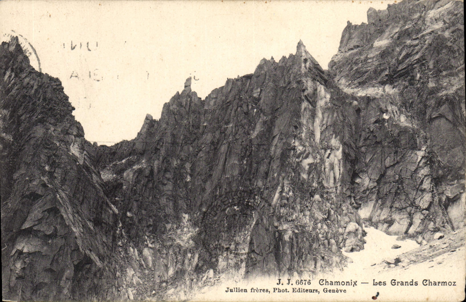 VINTAGE POSTCARD Chamonix Large Charmoz
