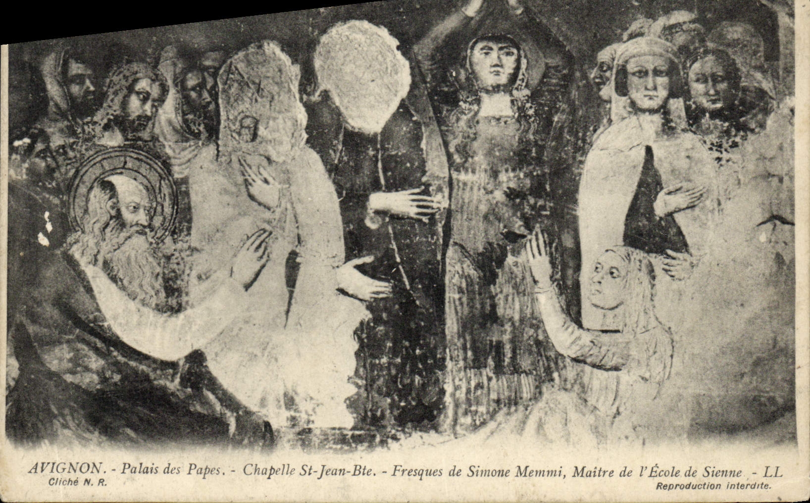 Paladar de Avignon de la POSTAL de la VENDIMIA de los frescos de papas Vault St Jean Bte de Simone Memmi