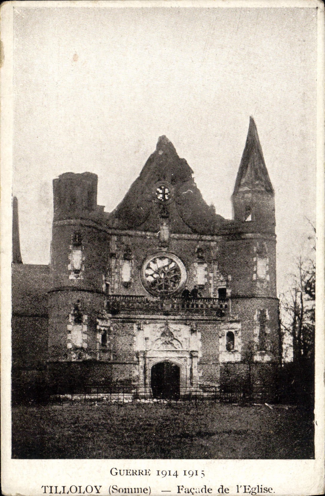 VINTAGE POSTCARD Tilloloy Frontage of the Militaria Church