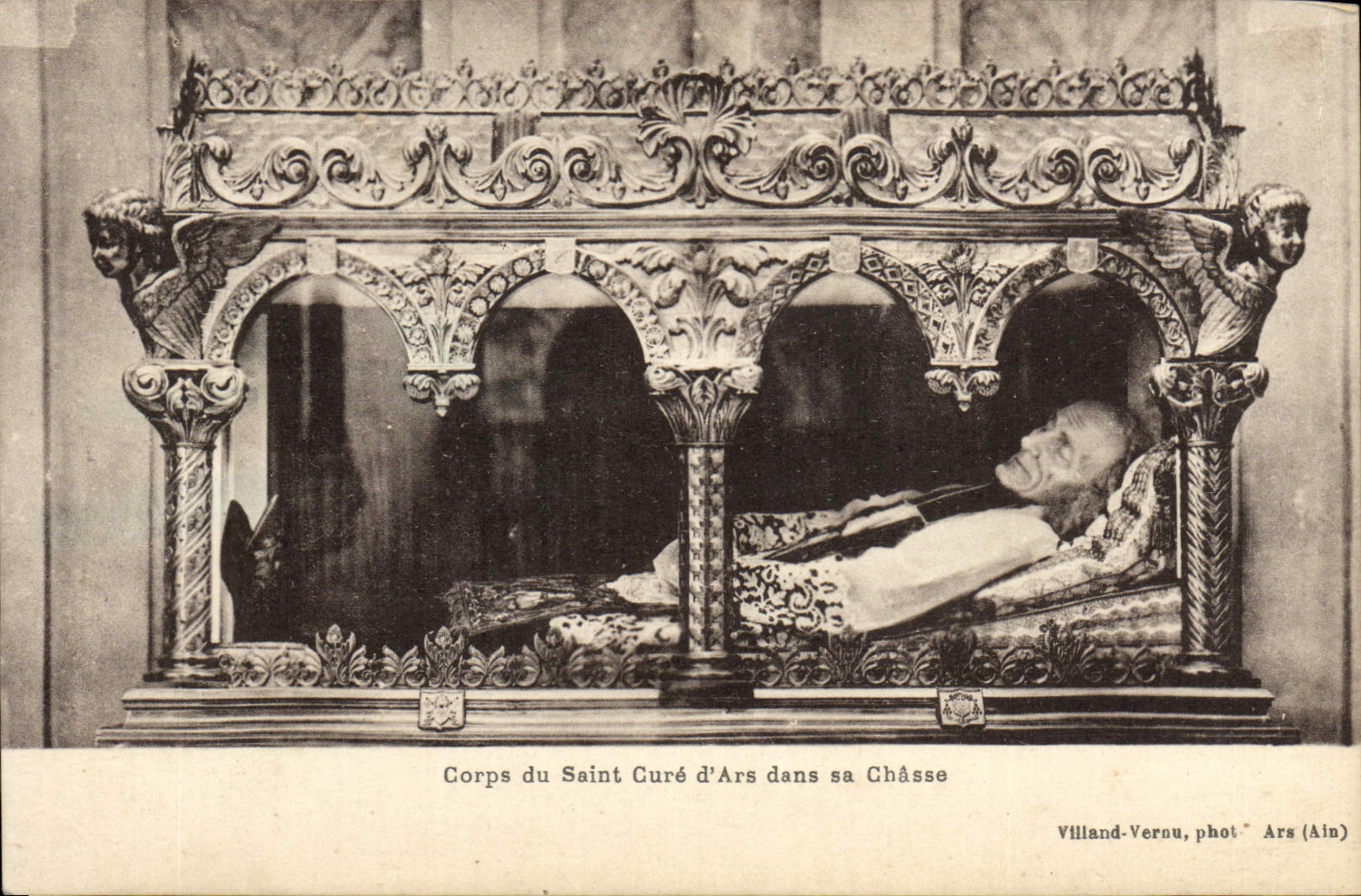 El cuerpo de la POSTAL de la VENDIMIA de Saint limpia el ARS de D en su caza