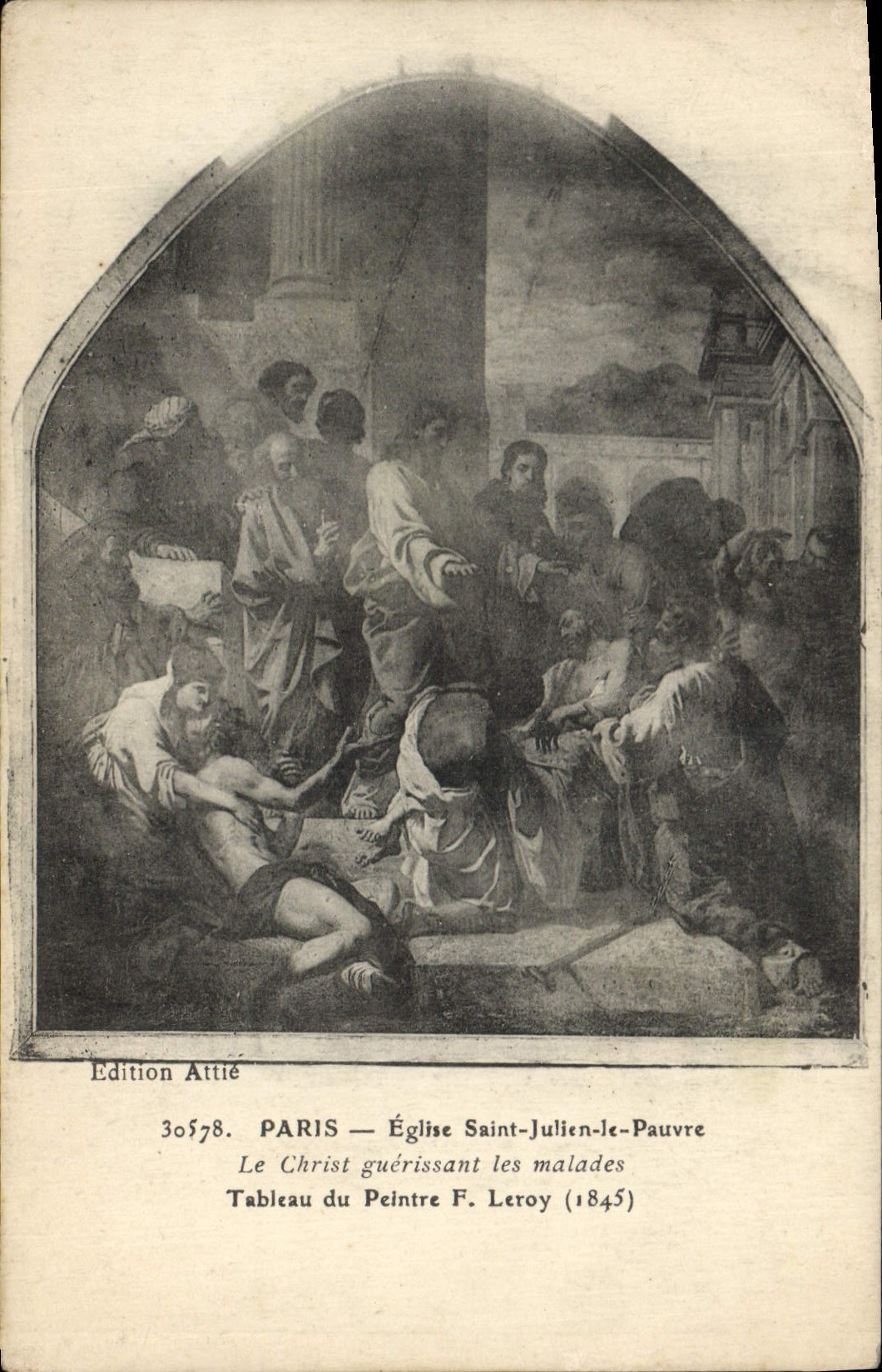 CPA Paris Eglise Saint Julien le Pauvre Le Christ guerissant les malades F Leroy 1845