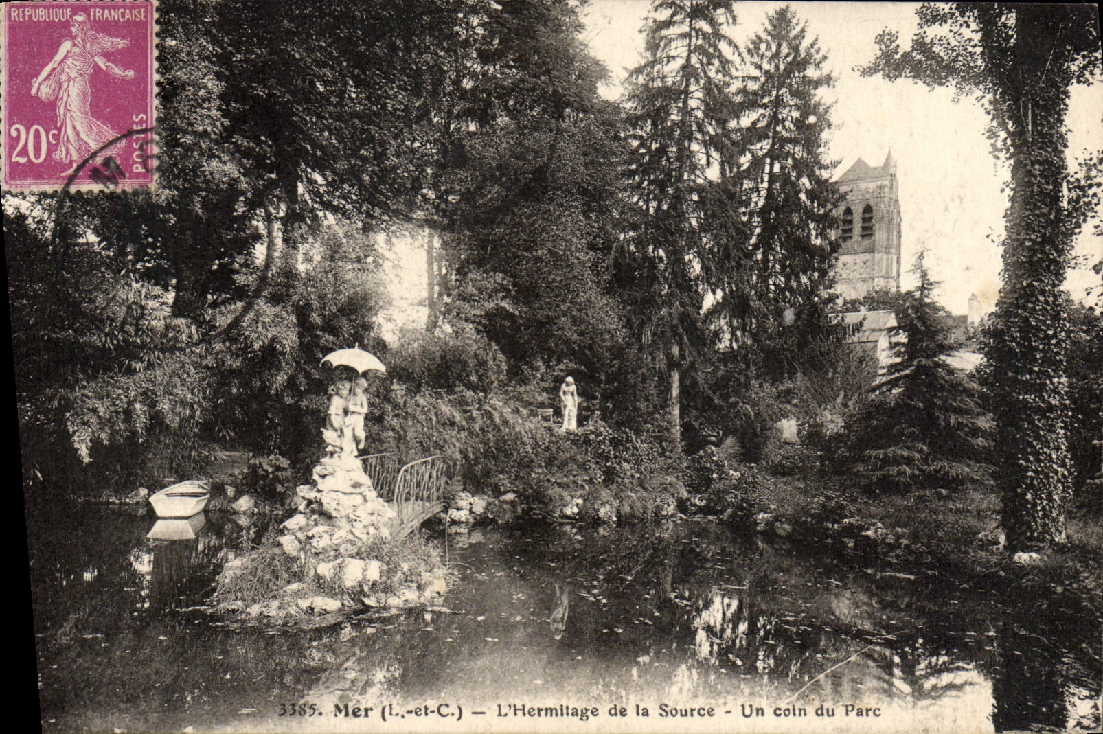 Mar Hermltage de la POSTAL de la VENDIMIA de la fuente una esquina del parque