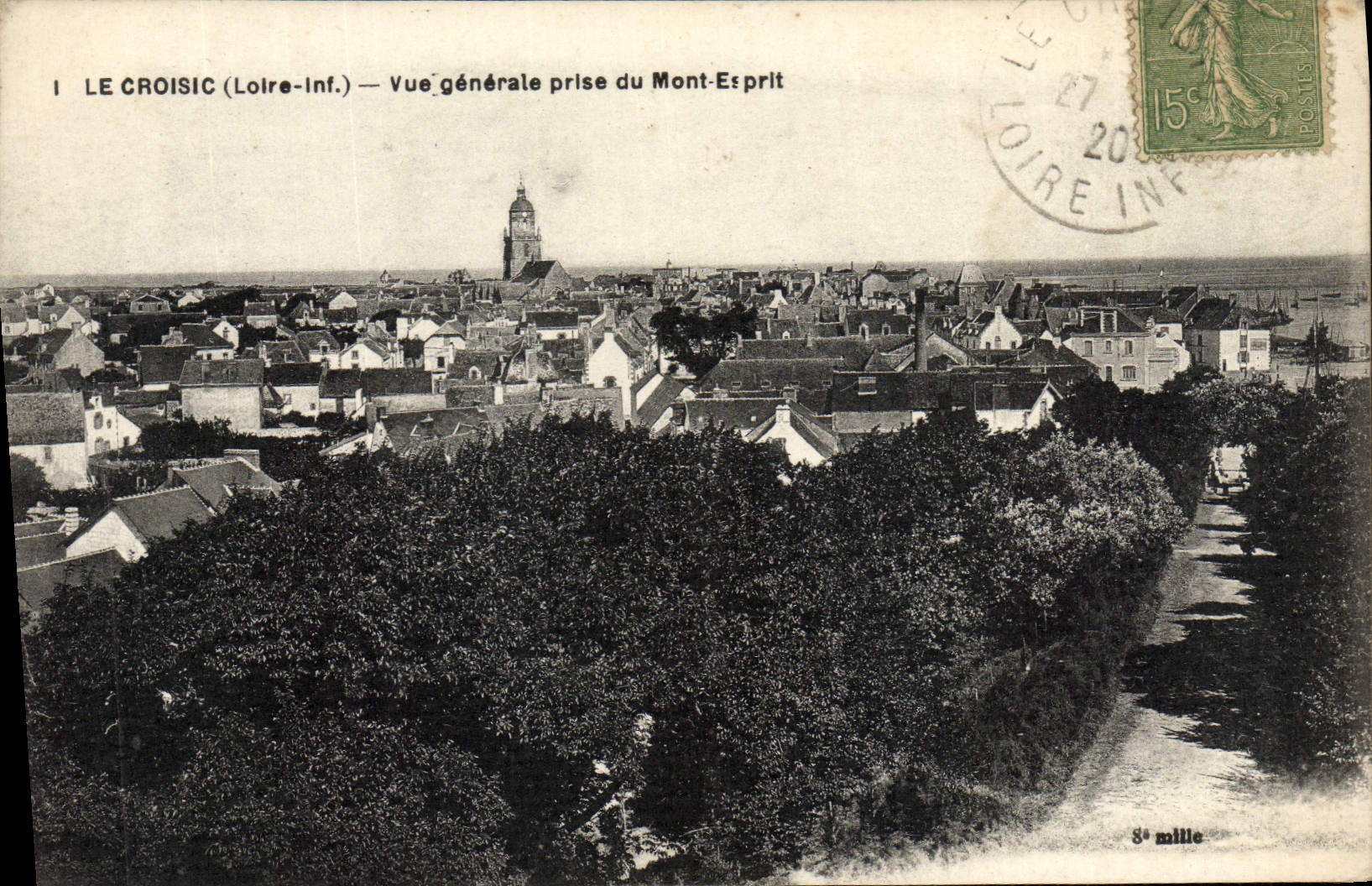 VINTAGE POSTCARD taken Mount Spirit Crosses It View