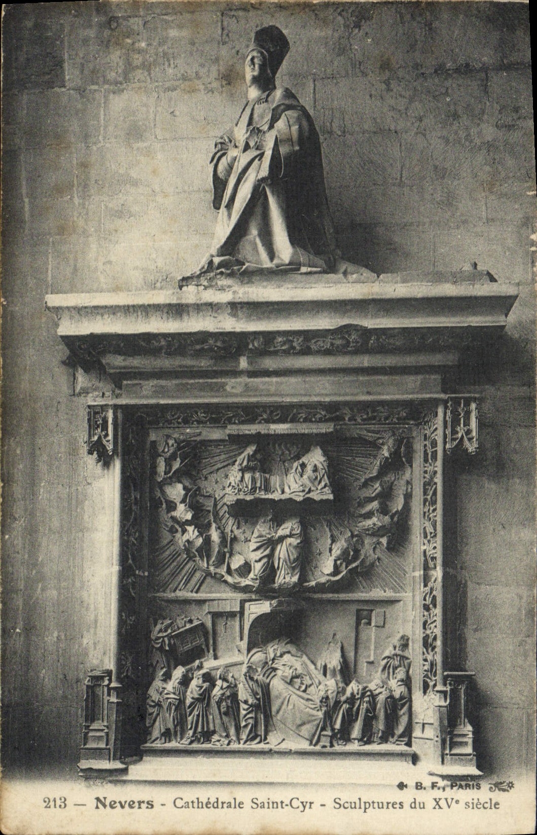 De la VENDIMIA de la POSTAL de Nevers de la catedral esculturas de Cyr Saint del décimo quintas