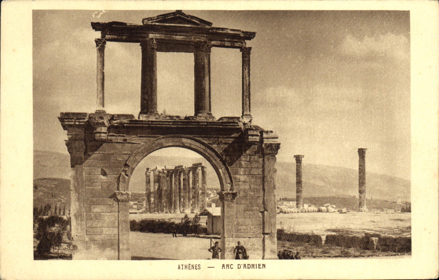 VINTAGE POSTCARD Athens Arc D' Adrien