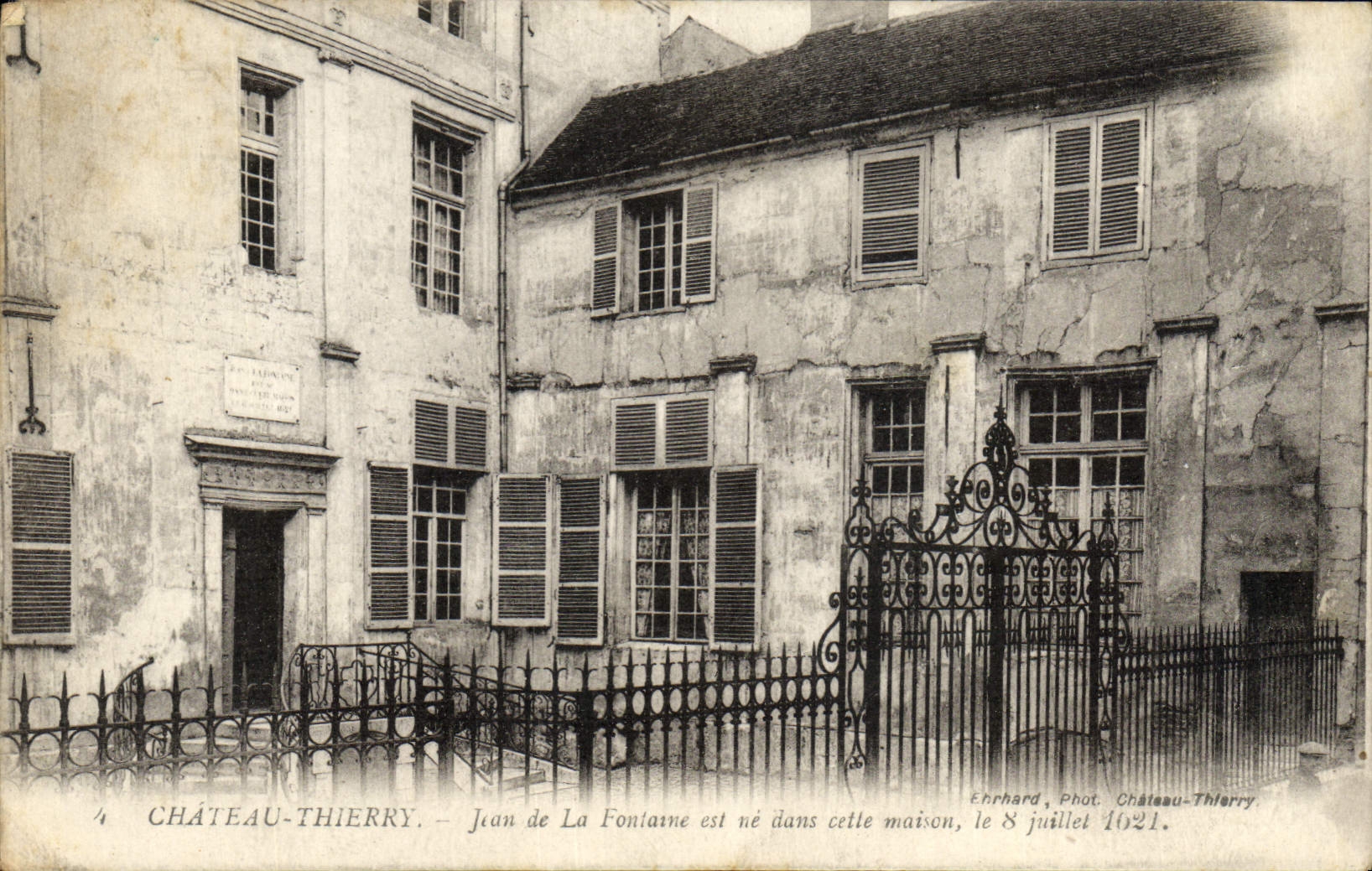 VINTAGE POSTCARD Castle Thierry Jean of Fontane is in this House July 8th, 1621