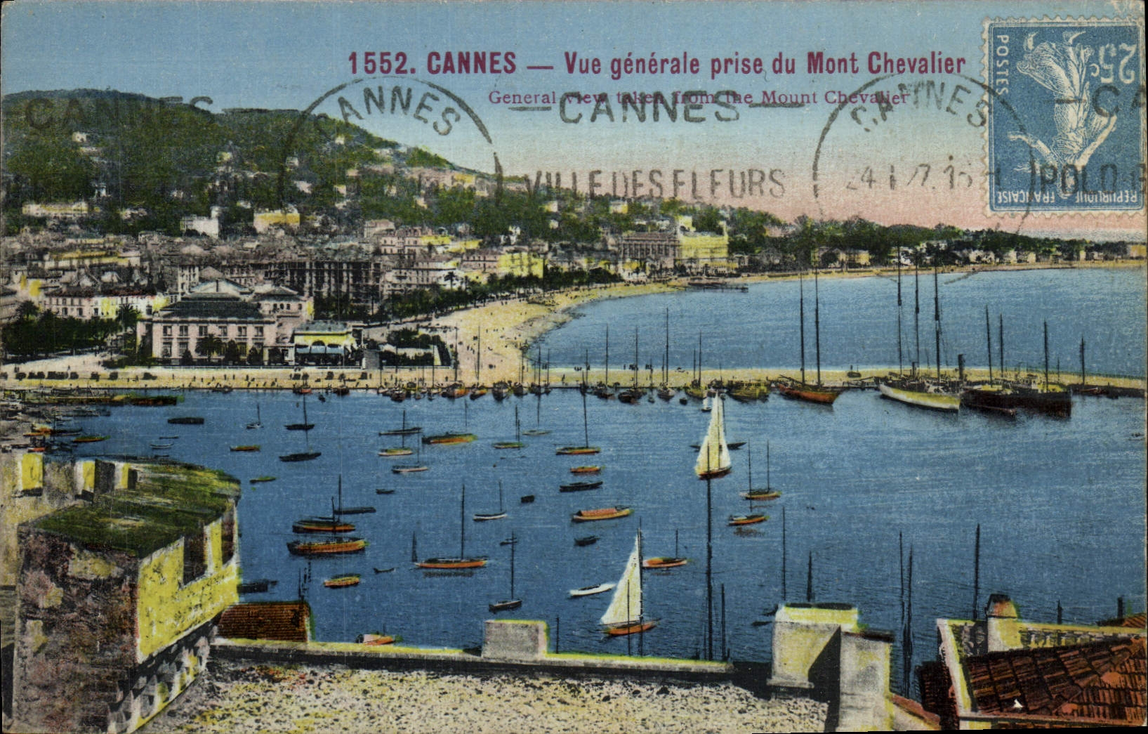 CPA Cannes Vue Generale prise du Mont Chevalier Bateaux
