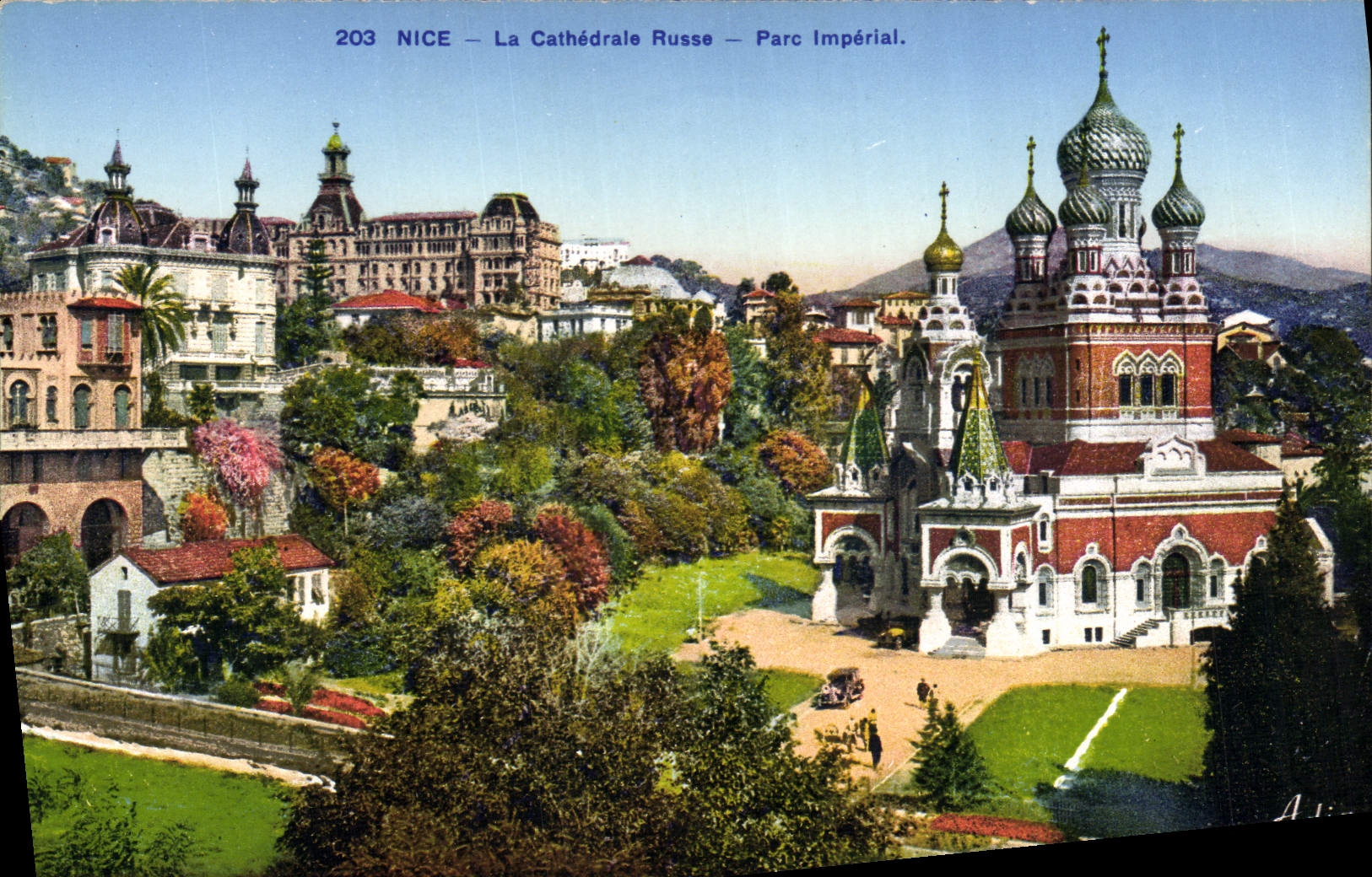 VINTAGE POSTCARD Nice the Russian Cathedral Imperial Park Russia Russia