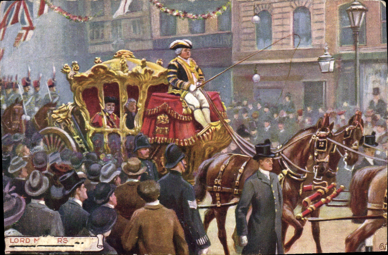 POSTAL de la VENDIMIA el alcalde ciudad del señor de Londres