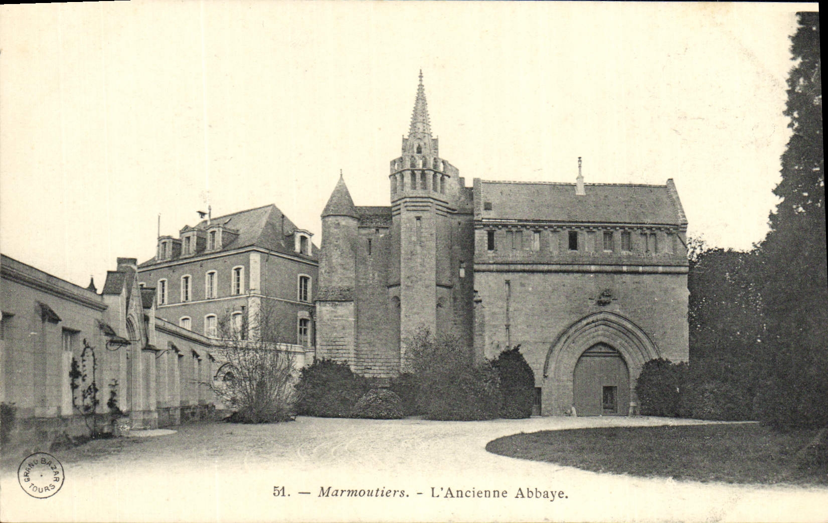 VINTAGE POSTCARD Marmoutiers the Old Abbey