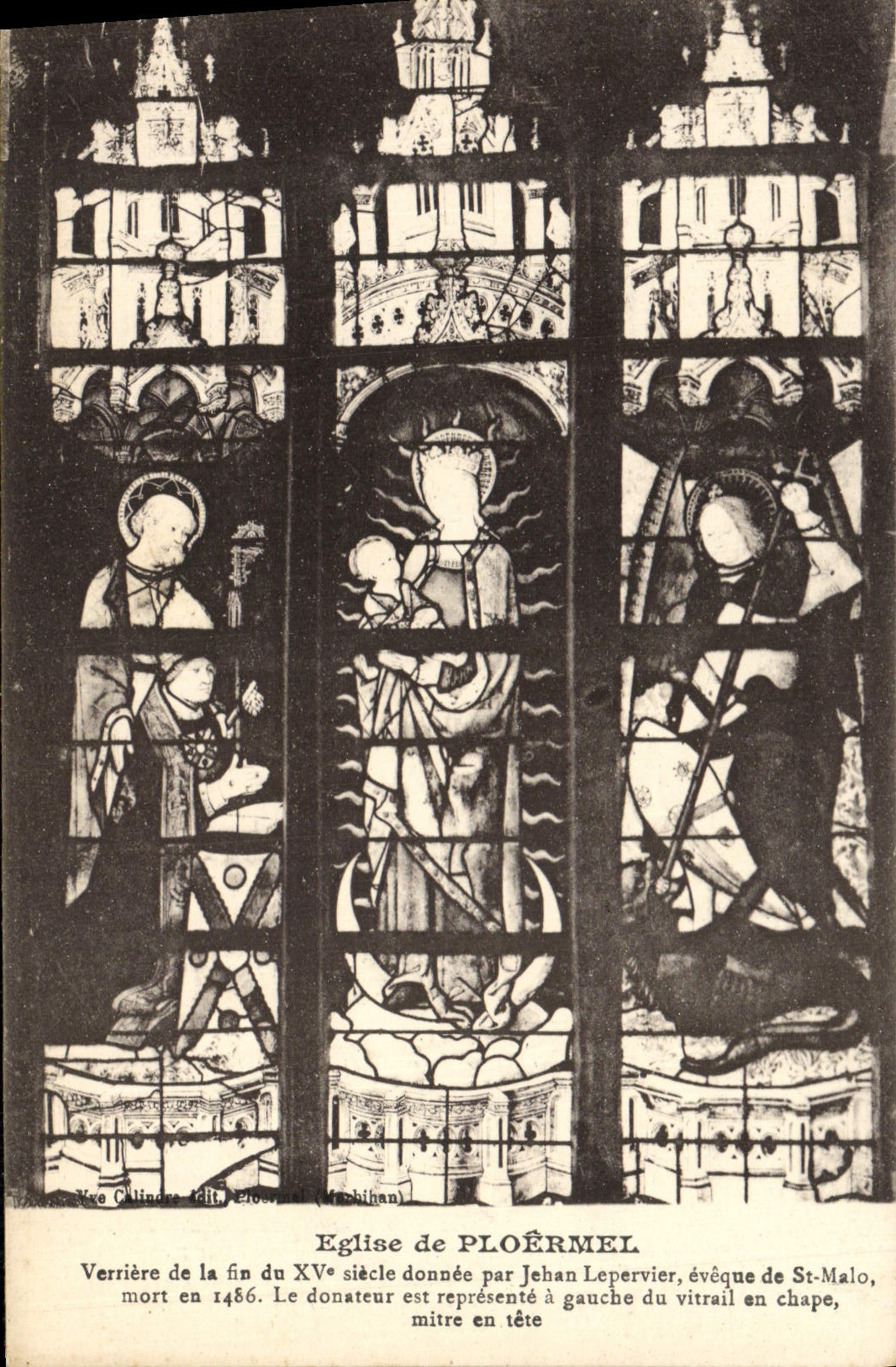 CPA Eglise de Ploermel Verrieve de la fin du 15eme Jehan Leperver Eveque de St malo