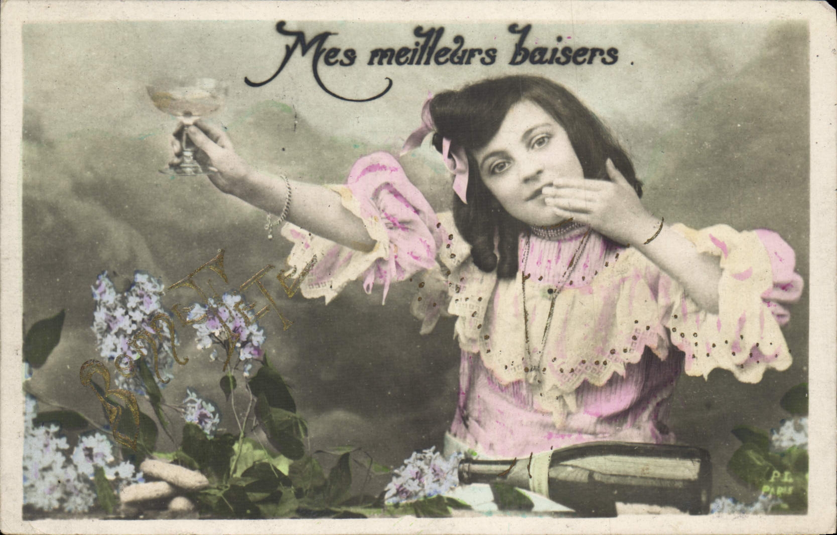 VINTAGE POSTCARD My Best Kisses Child