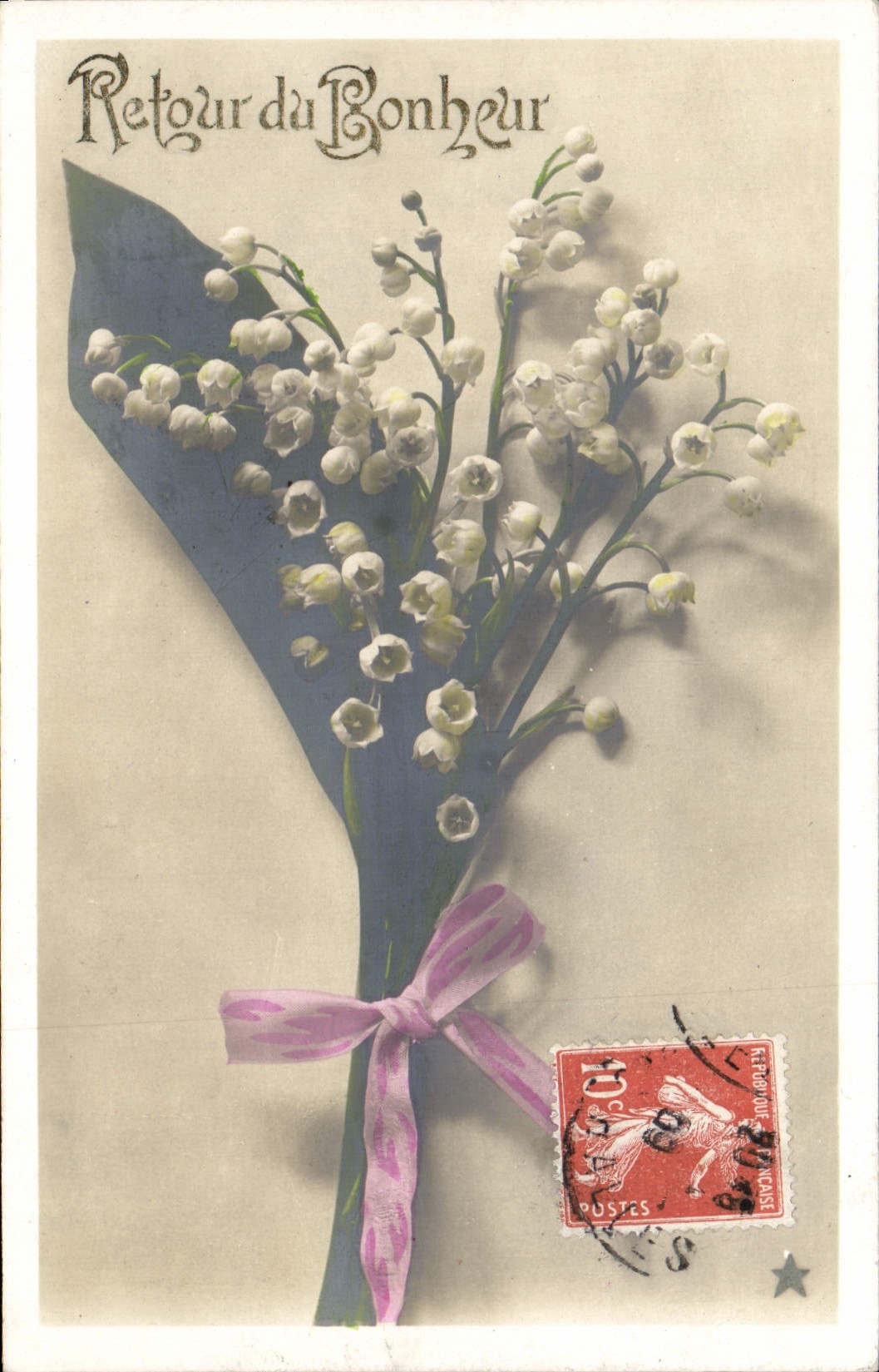CPA Retour du Bonheur Muguet Fleurs 