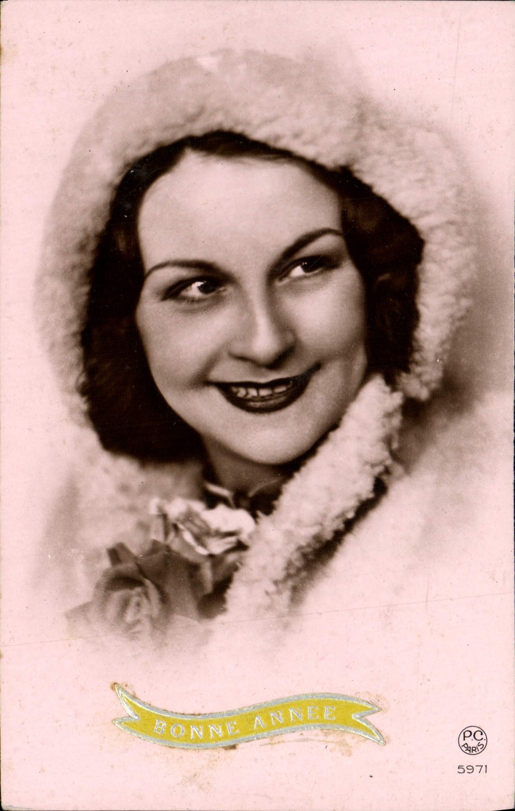 CPA Bonne Annee Femme