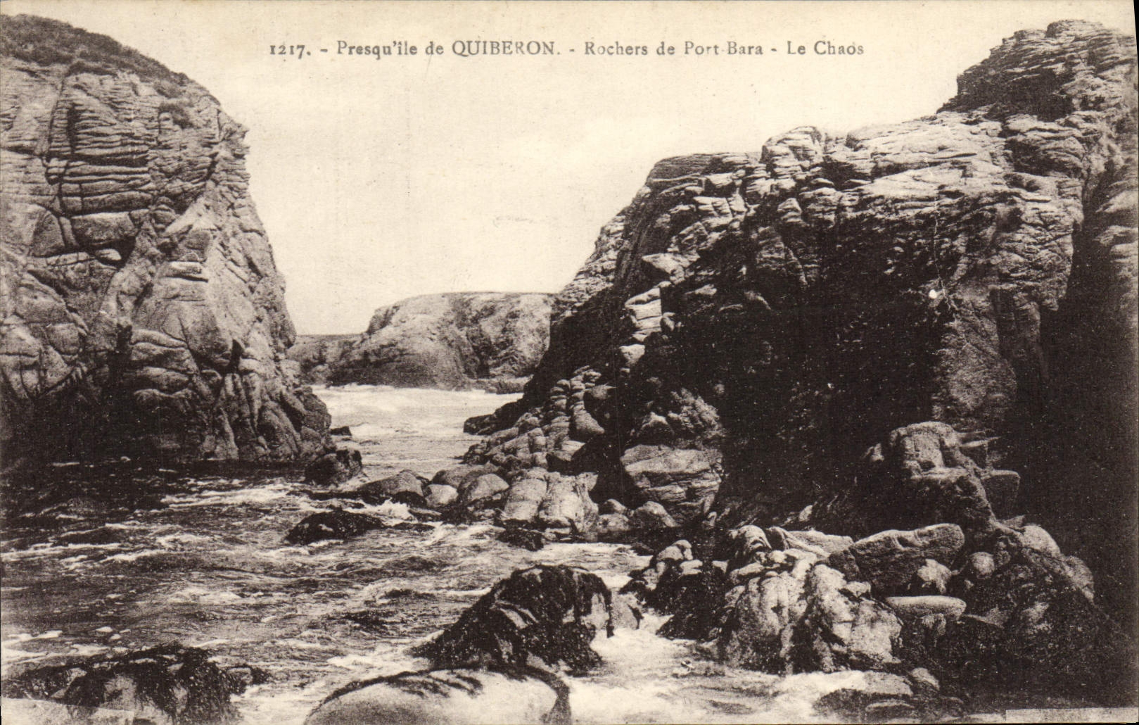 CPA Presqu'ile de Quiberon Rochers de Port Bara Le chaos