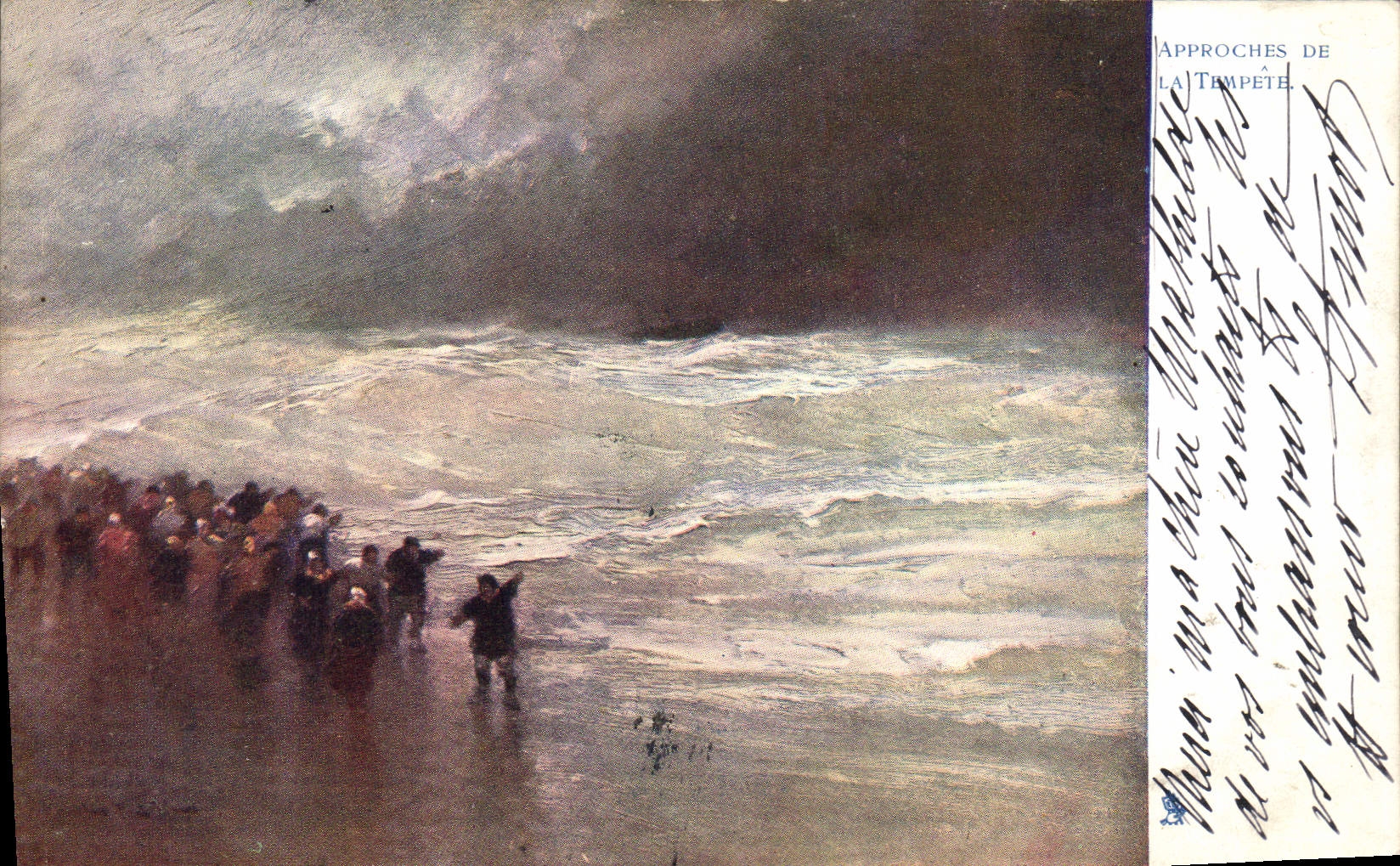 VINTAGE POSTCARD Approaches Of the Storm