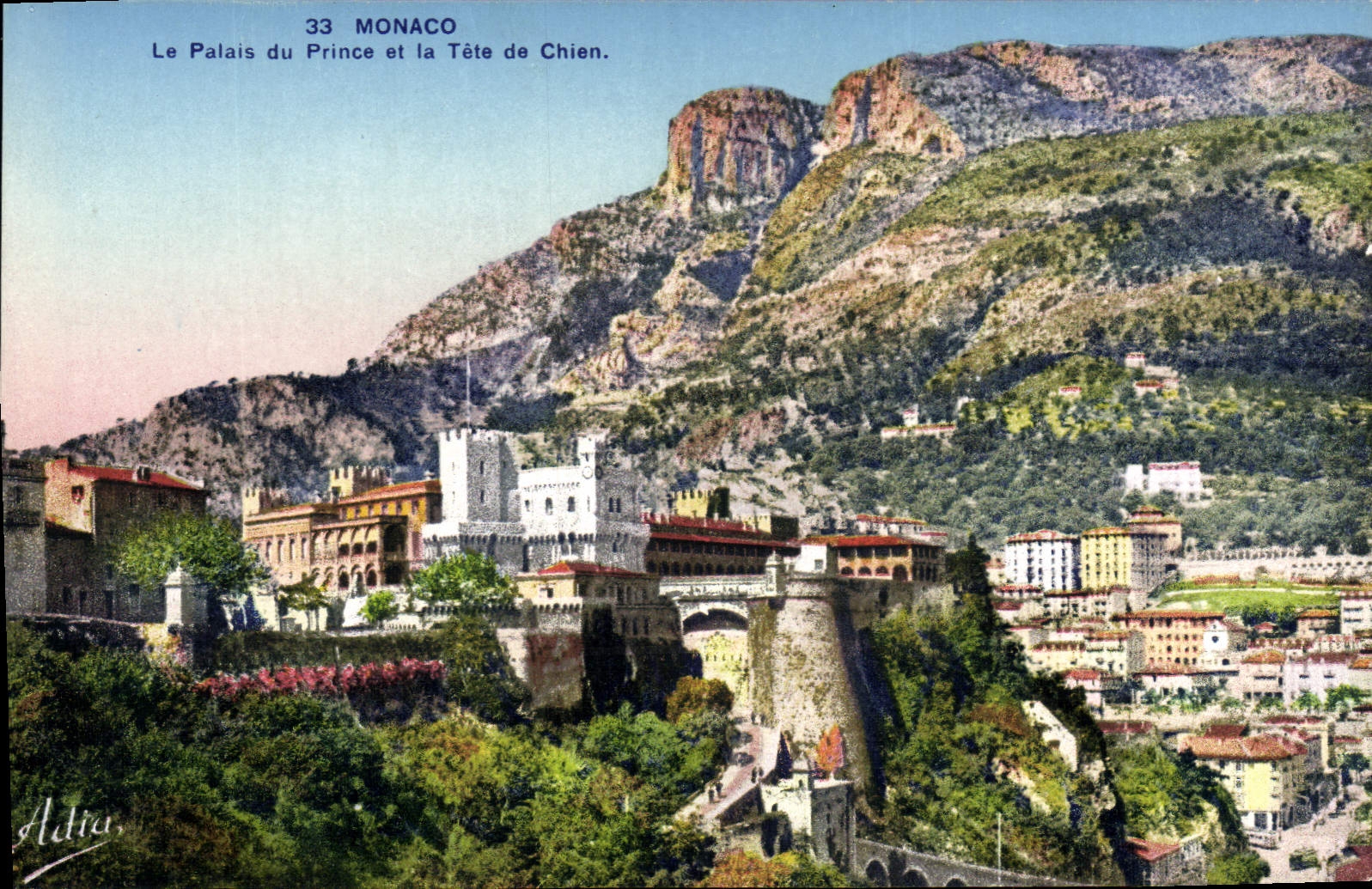VINTAGE POSTCARD Monaco the Palate of the Prince and the Head of Dog
