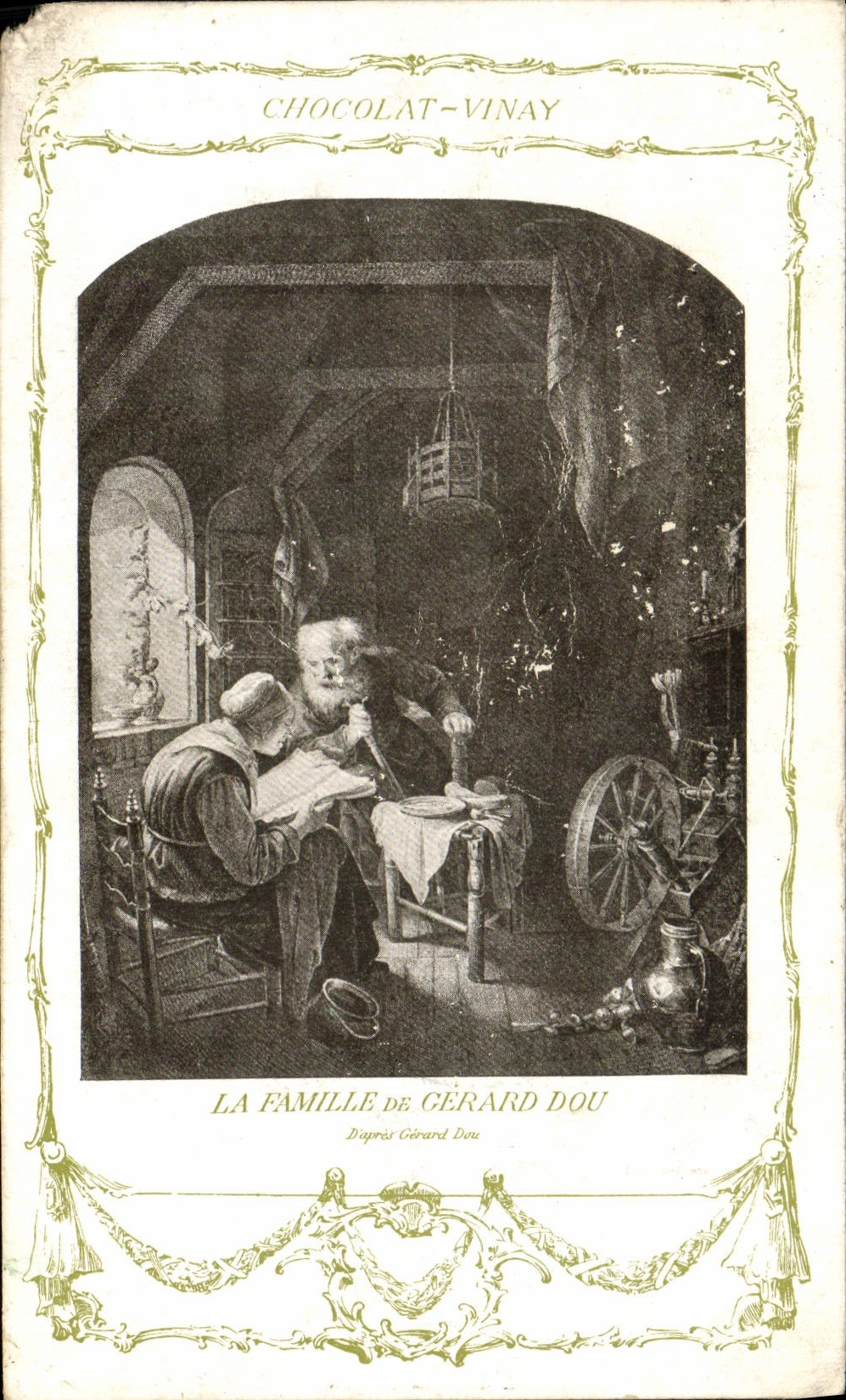 CPA Fantaisie Publicite Chocolat Vinay La famille de Gerard Dou 