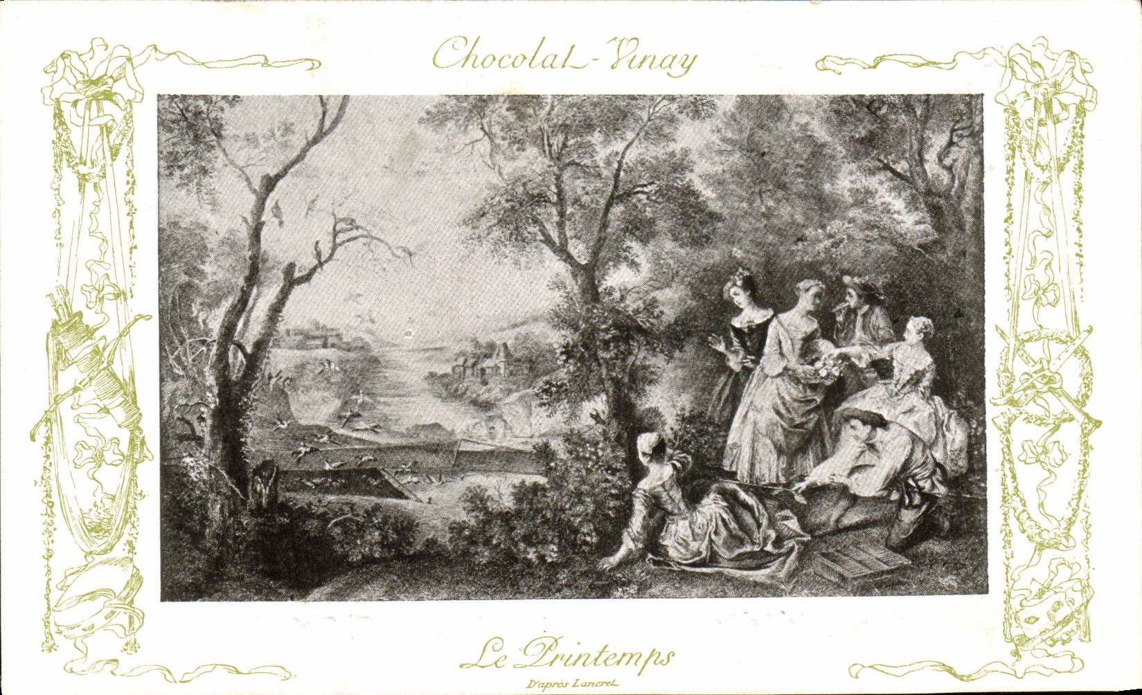 CPA Fantaisie Publicite Chocolat Vinay Le Printemps Lancret