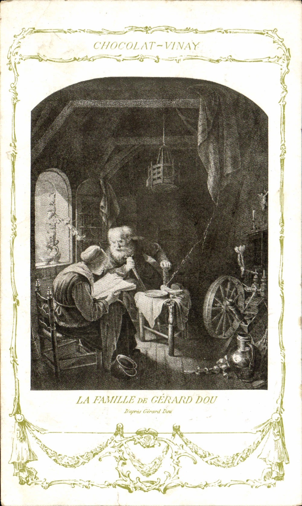 CPA Fantaisie Publicite Chocolat Vinay La famille de Gerard Dou 