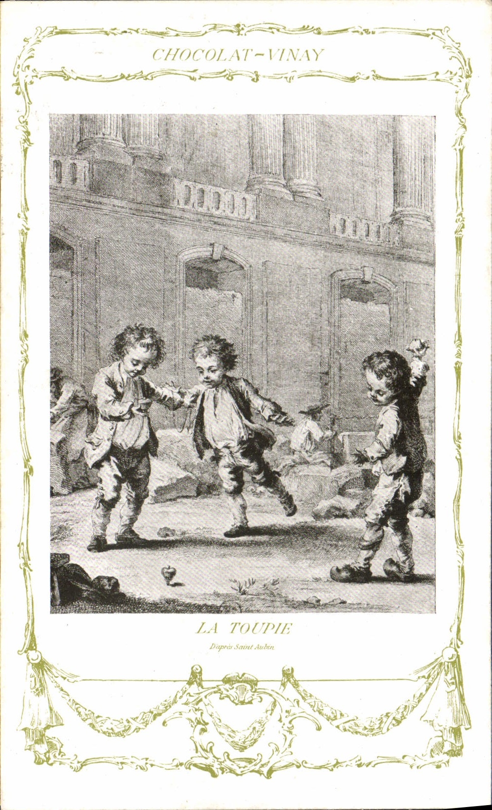 CPA Fantaisie Publicite Chocolat Vinay La toupie Enfants Saint Aubin 