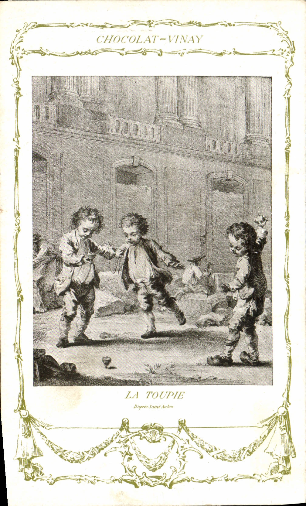 CPA Fantaisie Publicite Chocolat Vinay La toupie Enfants Saint Aubin 