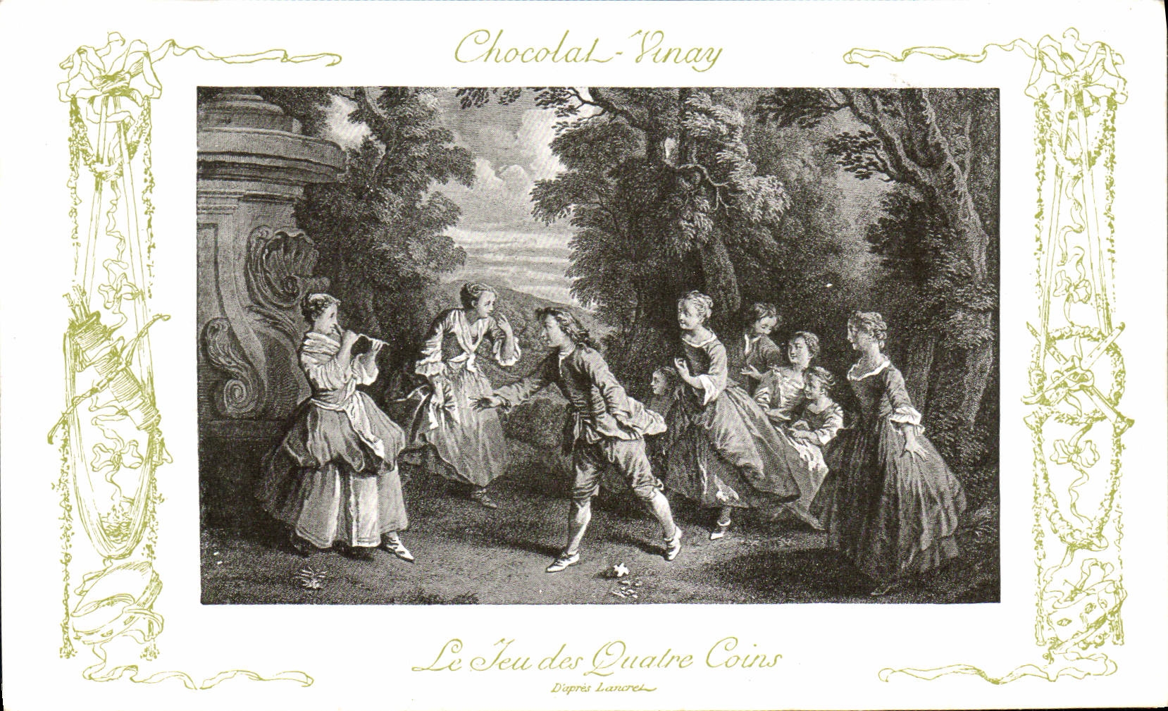 CPA Fantaisie Publicite Chocolat Vinay Le jeu des quatre coins Lancret 