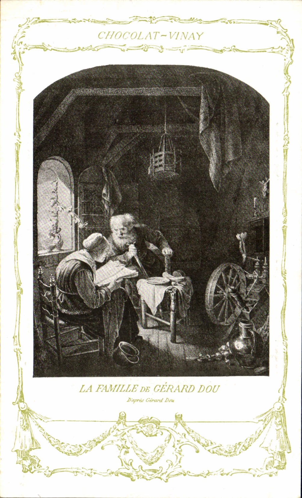 CPA Fantaisie Publicite Chocolat Vinay La famille de Gerard Dou 