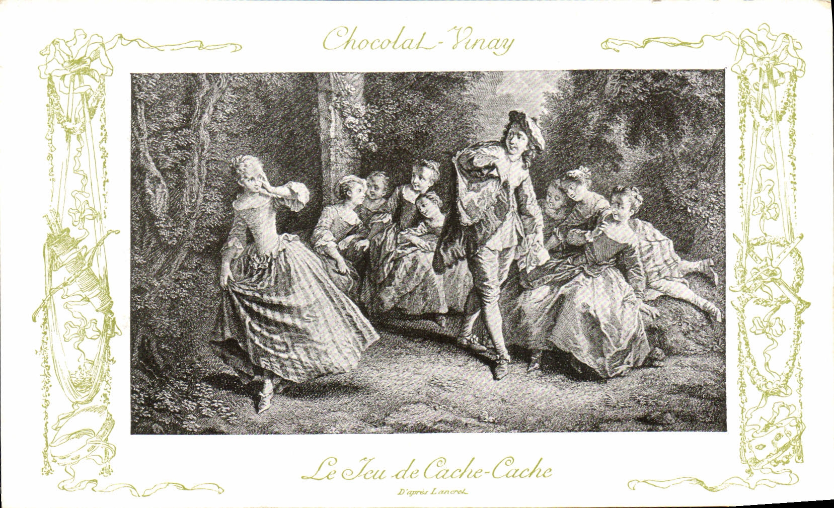 CPA Fantaisie Publicite Chocolat Vinay Le jeu de cache cache Lancret