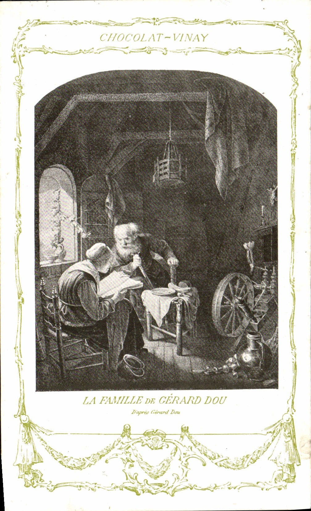 CPA Fantaisie Publicite Chocolat Vinay La famille de Gerard Dou 