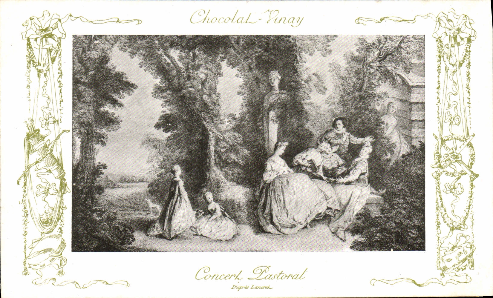 CPA Fantaisie Publicite Chocolat Vinay Concert pastoral Lancret