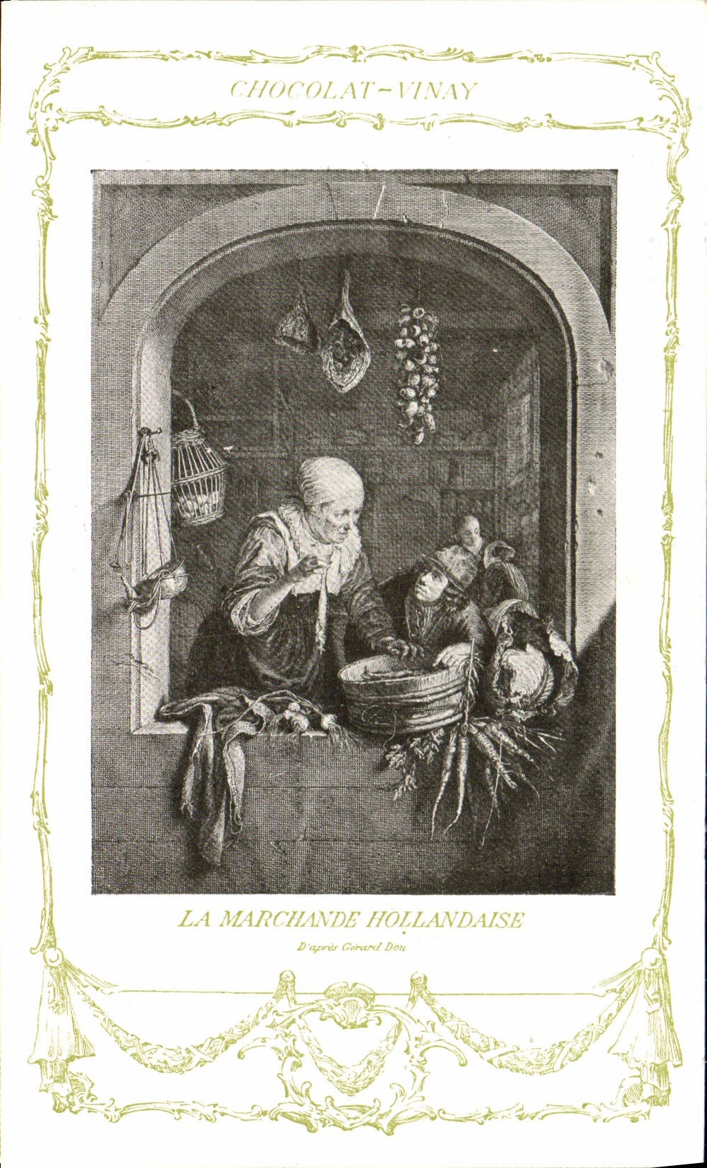 CPA Fantaisie Publicite Chocolat Vinay La marchande hollandaise Gerard Dou
