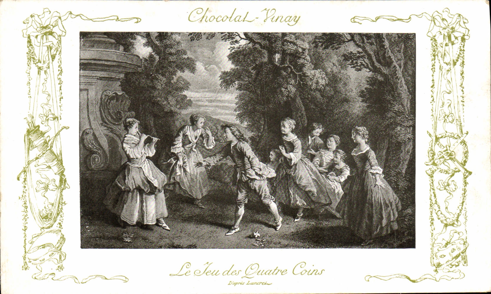 CPA Fantaisie Publicite Chocolat Vinay Le jeu des quatre coins Lancret 