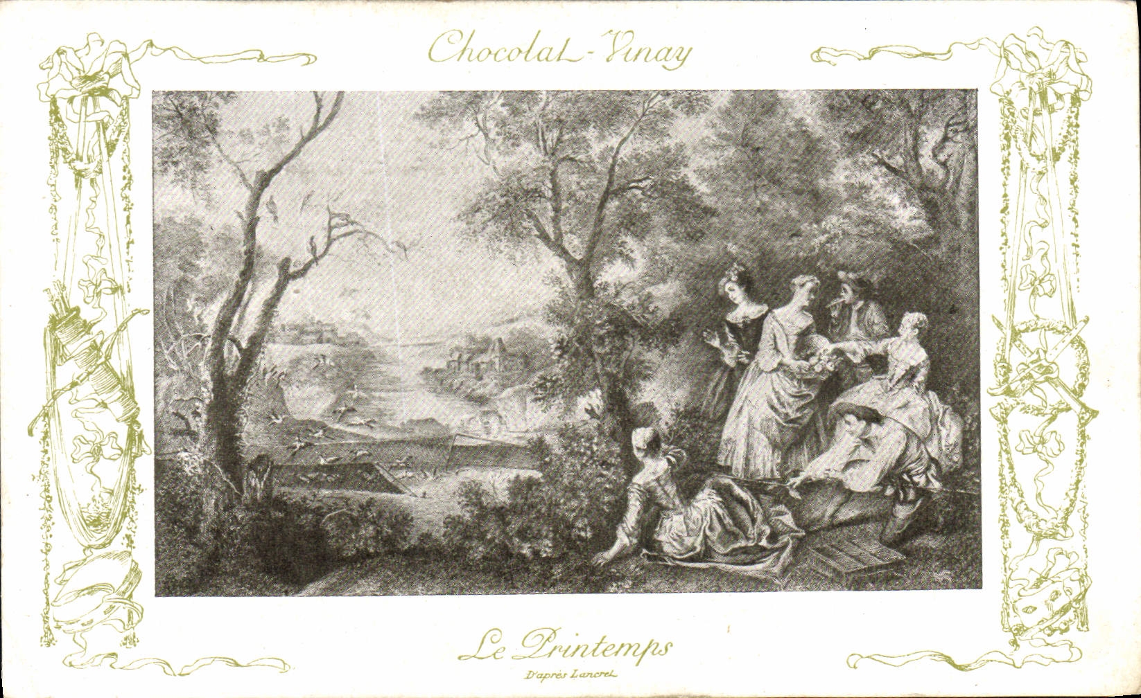 CPA Fantaisie Publicite Chocolat Vinay Le printemps Lancret