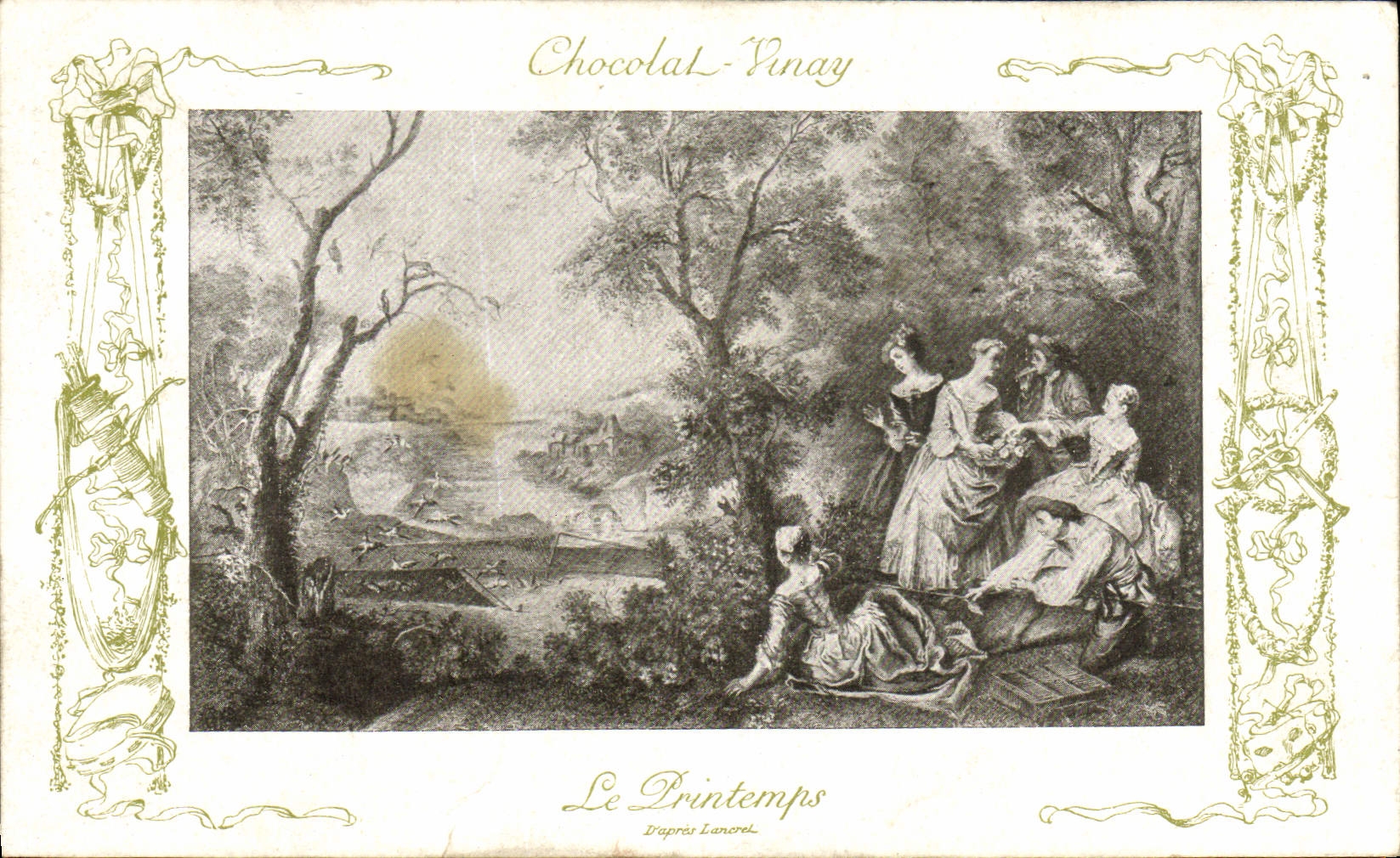 CPA Fantaisie Publicite Chocolat Vinay Le printemps Lancret 