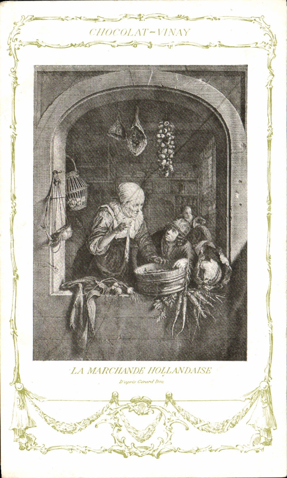 CPA Fantaisie Publicite Chocolat Vinay La marchande hollandaise Gerard Dou