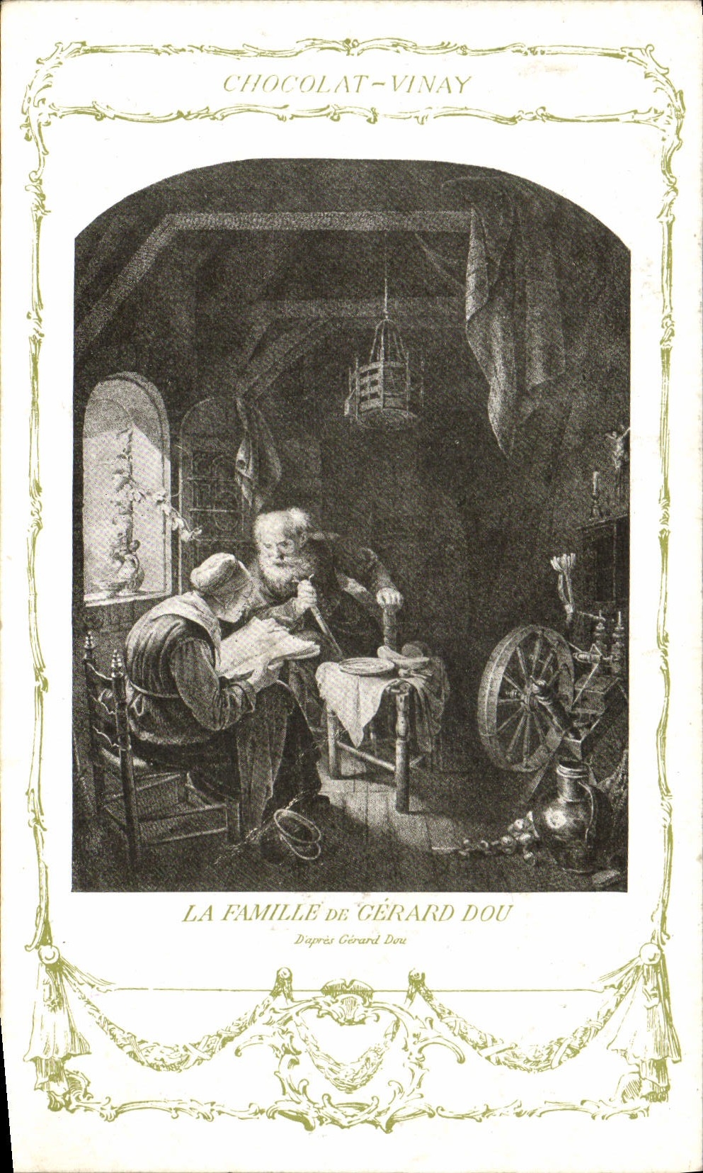 CPA Fantaisie Publicite Chocolat Vinay La famille de Gerard Dou