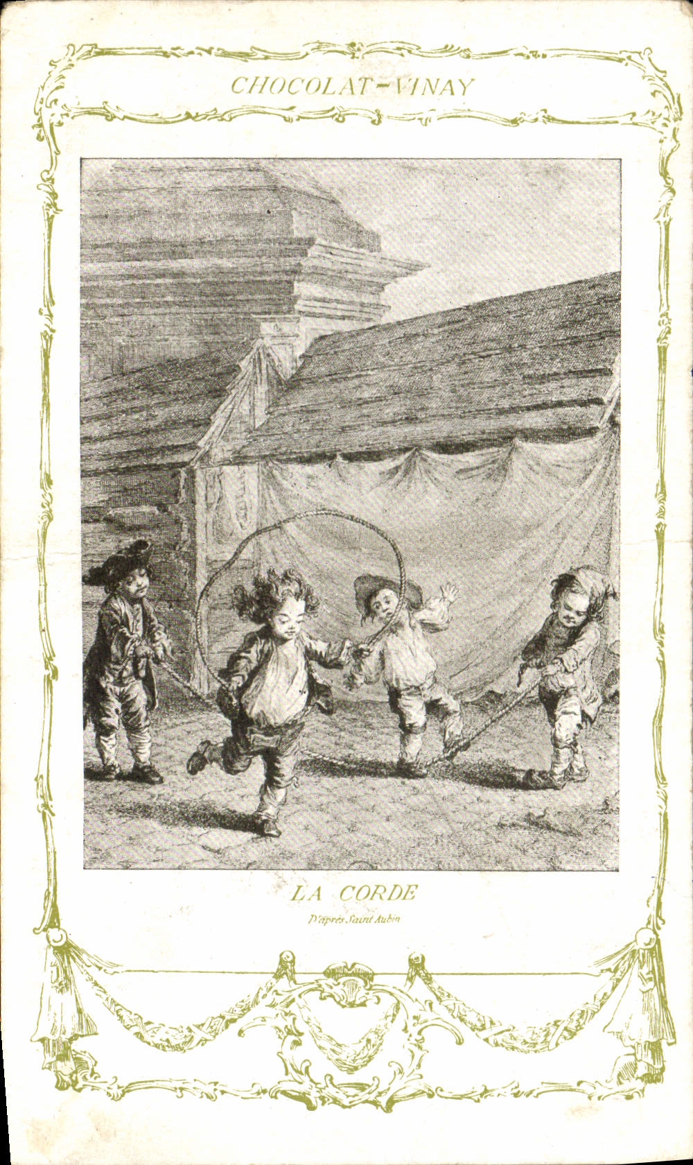 CPA Fantaisie Publicite Chocolat Vinay La corde Saint Aubin Enfants