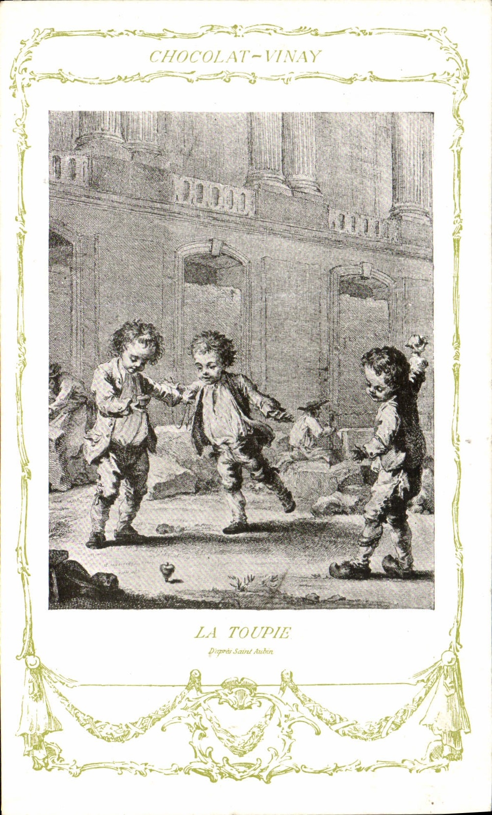 VINTAGE POSTCARD Fantasy Publicity Vinay Chocolate the spinning top Holy Aubon Gerald Dou