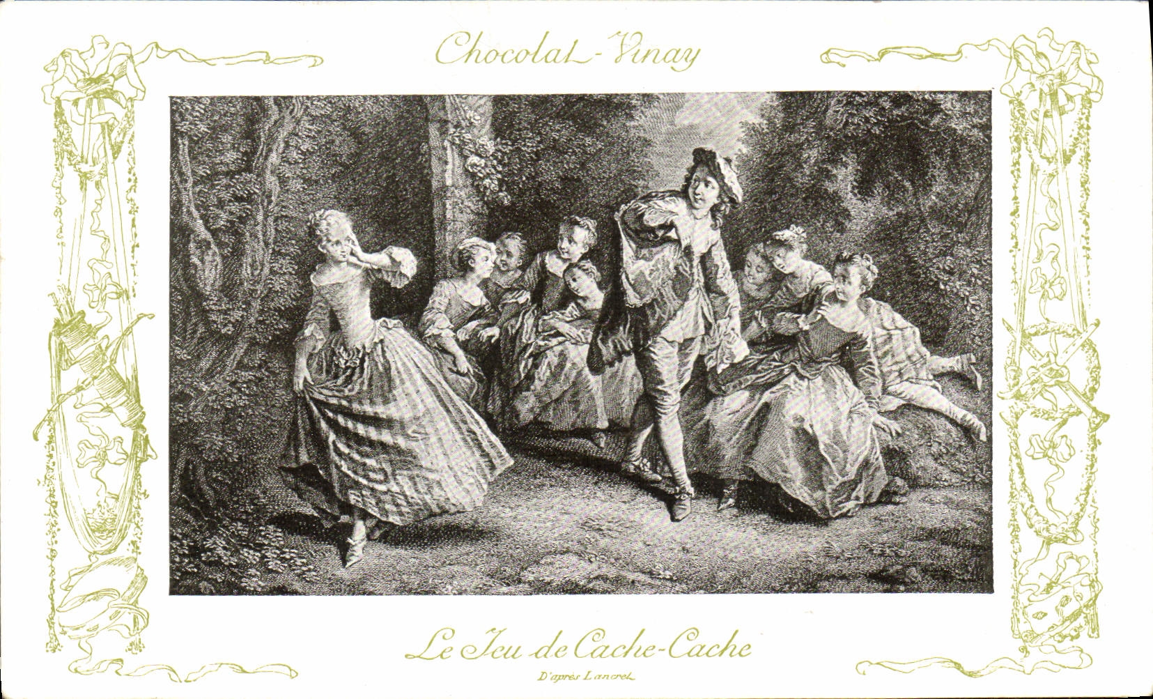 CPA Fantaisie Publicite Chocolat Vinay Le jeu de cache cache Lancret